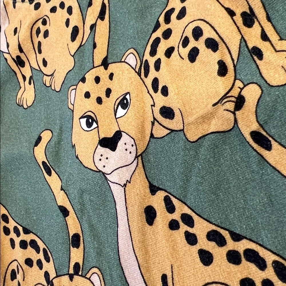 Dear Sophie Leo dress green drop waist leopard print graphic organic 9-12 months